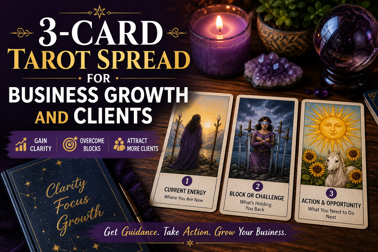 🔮 3-Card Tarot Spread for Business Growth and Clients